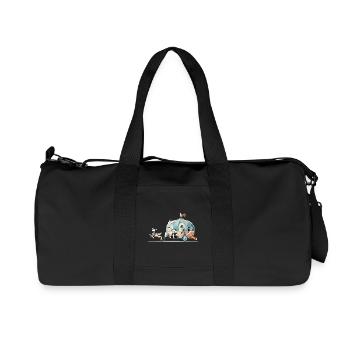 Tierische Reise – Wohnwagen voller Abenteuerlust - Recycelte Canvas-Sporttasche von Stanley/Stella - Schwarz - Vorne