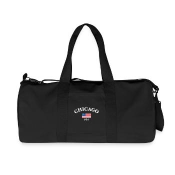 Chicago, USA - Recycled Canvas Sports Bag by Stanley/Stella - black - Front