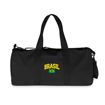 Brazil Football Lover Retro Sports Design - Recycled Canvas Sports Bag by Stanley/Stella - black - Front