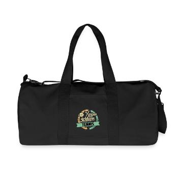Sport Design Tennis RAHMENLOS Geschenk Hobby - Recycelte Canvas-Sporttasche von Stanley/Stella - Schwarz - Vorne