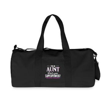 I'm an Aunt - What's your Superpower? - Recycelte Canvas-Sporttasche von Stanley/Stella - Schwarz - Vorne