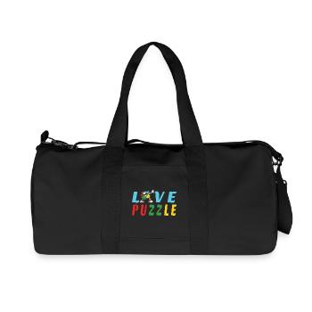Love Puzzle - Recycled Canvas Sports Bag by Stanley/Stella - black - Front