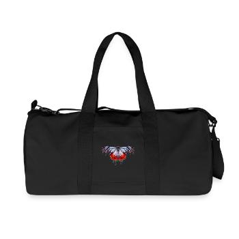 Schmetterling mit blauen und roten Flecken - Recycelte Canvas-Sporttasche von Stanley/Stella - Schwarz - Vorne