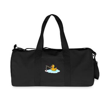 Pêche à la canne pêcheuse pour les pêcheurs canards - Sac de sport en toile recyclée Stanley/Stella - noir - Devant