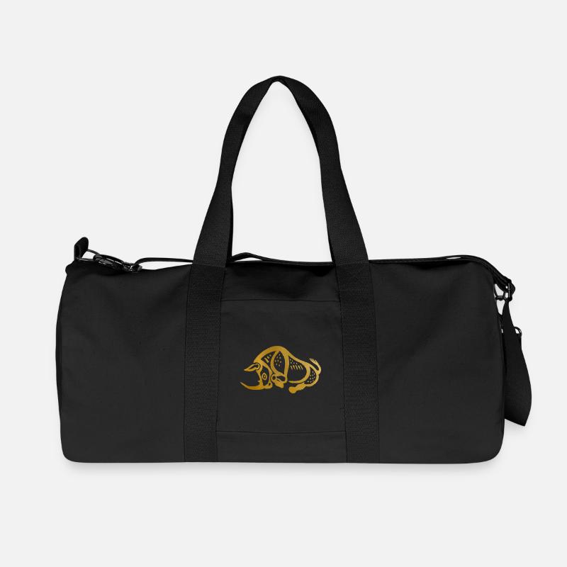 Glyphe "Nashorn" - Recycelte Canvas-Sporttasche von Stanley/Stella - Schwarz