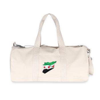 Drapeau de la Syrie en Syrie Carte 2 - Sac de sport en toile recyclée Stanley/Stella - blanc naturel - Devant