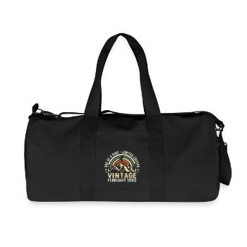 Birthday - February Gift Vintage February 1992 - Recycled Canvas Sports Bag by Stanley/Stella - black - Front
