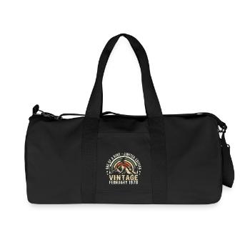 Anniversaire - février Cadeau Vintage février 1978 - Sac de sport en toile recyclée Stanley/Stella - noir - Devant