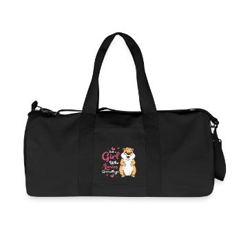 Just A Girl Who Loves Groundhogs Rodent Animal - Recycled Canvas Sports Bag by Stanley/Stella - black - Front