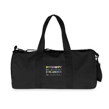 Diversität ist Fakt, Inklusion ist Aktion - Recycelte Canvas-Sporttasche von Stanley/Stella - Schwarz - Vorne
