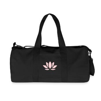 Fleurs de lotus, fleurs de lotus, yoga de la fleur en fleurs pastel - Sac de sport en toile recyclée Stanley/Stella - noir - Devant