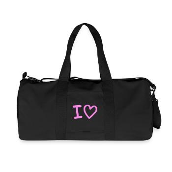 J’adore la silhouette du cœur - Sac de sport en toile recyclée Stanley/Stella - noir - Devant