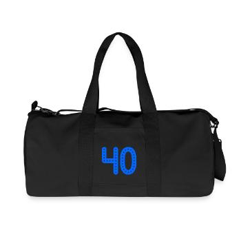 40 ANS. 40e ANNIVERSAIRE. ANNIVERSAIRE 40 ANS. 40 - Sac de sport en toile recyclée Stanley/Stella - noir - Devant