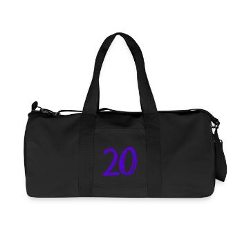 20 JAHRE. 20-JÄHRIGES JUBILÄUM. GEBURTSTAG 20 JAHRE. 20 - Recycelte Canvas-Sporttasche von Stanley/Stella - Schwarz - Vorne