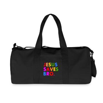 Jesus saves bro - Sac de sport en toile recyclée Stanley/Stella - noir - Devant