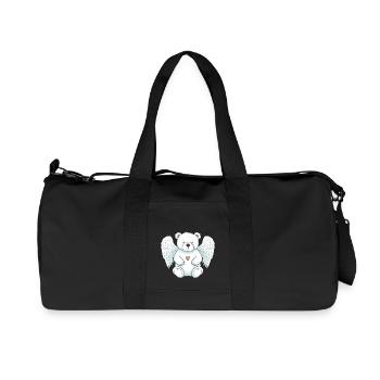 Cute polar bear angel with wings - Recycled Canvas Sports Bag by Stanley/Stella - black - Front