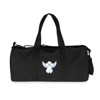 Weißer Pudel mit Engelsflügeln - Süßes - Recycelte Canvas-Sporttasche von Stanley/Stella - Schwarz - Vorne