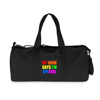 my mom says im special - Recycled Canvas Sports Bag by Stanley/Stella - black - Front