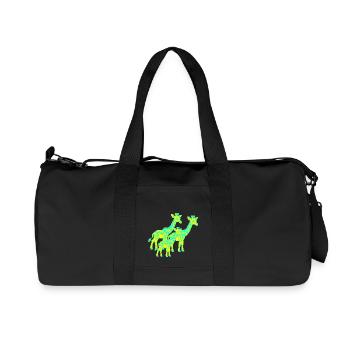 Girafe Afrique Safari Enfant Enfants Rétro Années 80 Années 90 - Sac de sport en toile recyclée Stanley/Stella - noir - Devant