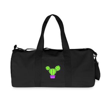 Small Cactus Spines Desert Cacti Flower Pot - Recycled Canvas Sports Bag by Stanley/Stella - black - Front