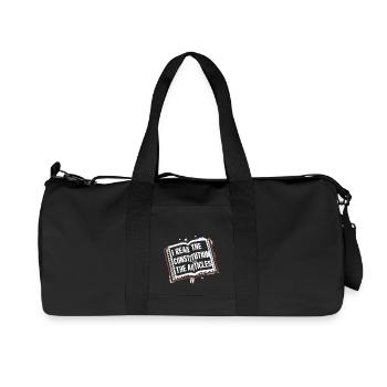 Constitution et humour – pour les vrais assoiffés de connaissances - Sac de sport en toile recyclée Stanley/Stella - noir - Devant