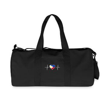 Battement de cœur du drapeau des Philippines - Sac de sport en toile recyclée Stanley/Stella - noir - Devant