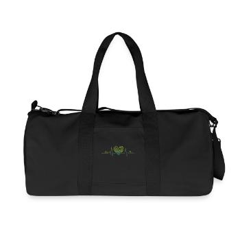 Nature - Heartbeat - Sac de sport en toile recyclée Stanley/Stella - noir - Devant