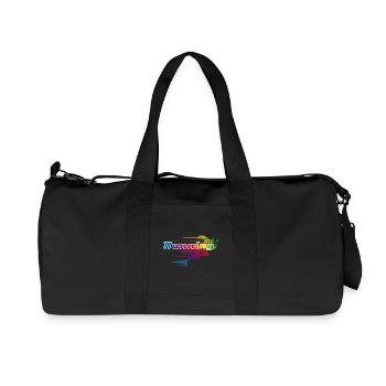Colorful runner in sprint lettering "Running - Recycled Canvas Sports Bag by Stanley/Stella - black - Front
