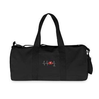 Mein Herz schlägt für die Schweiz - Recycelte Canvas-Sporttasche von Stanley/Stella - Schwarz - Vorne