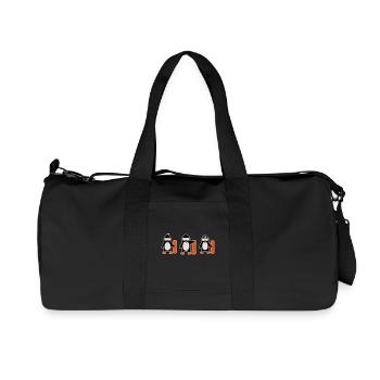 penguin holding snowboard - Recycled Canvas Sports Bag by Stanley/Stella - black - Front