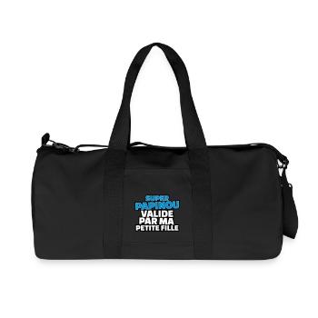 super papinou validé par ma petite fille - Sac de sport en toile recyclée Stanley/Stella - noir - Devant