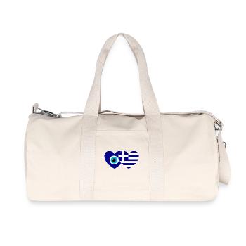 Greece Flag Lucky Charm Nazar Pearl - Recycled Canvas Sports Bag by Stanley/Stella - natural - Front
