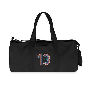 Cool Number 13 - 13 Years Old 13th Birthday Gift - Recycled Canvas Sports Bag by Stanley/Stella - black - Front