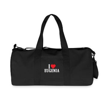 T-Shirt Ich liebe Eugenia T-Shirt Geschenkidee - Recycelte Canvas-Sporttasche von Stanley/Stella - Schwarz - Vorne