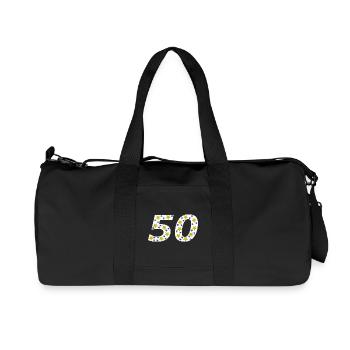 Jubiläum, 50, GB, sternenmuster, Geburtstagsfeier - Recycelte Canvas-Sporttasche von Stanley/Stella - Schwarz - Vorne