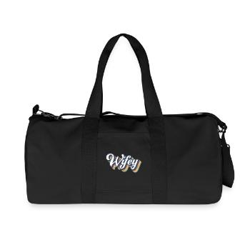 Retro Wifey Matching Couple Wedding Party Mariage - Sac de sport en toile recyclée Stanley/Stella - noir - Devant