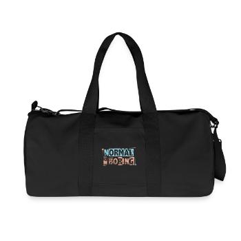 Normal Is Boring - Autism Awareness Puzzle Pieces - Recycled Canvas Sports Bag by Stanley/Stella - black - Front