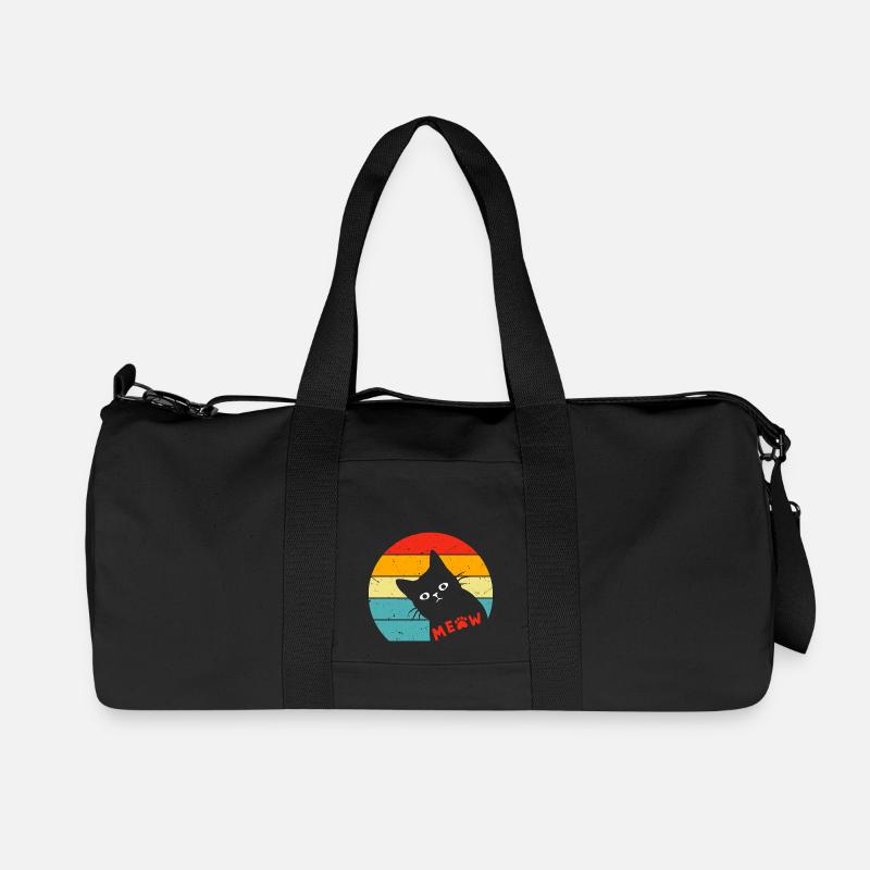 Retro Schwarze Katze 3 - Recycelte Canvas-Sporttasche von Stanley/Stella - Schwarz
