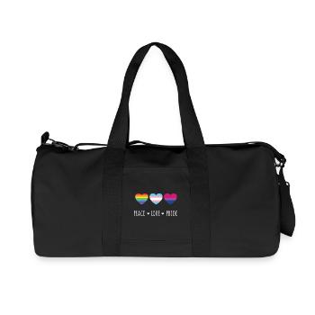 Mois de la fierté LGBT - Paix, amour, fierté - Sac de sport en toile recyclée Stanley/Stella - noir - Devant