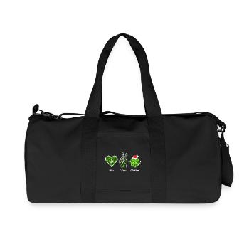 Love, Peace and Happiness / Merry Christmas - Recycled Canvas Sports Bag by Stanley/Stella - black - Front