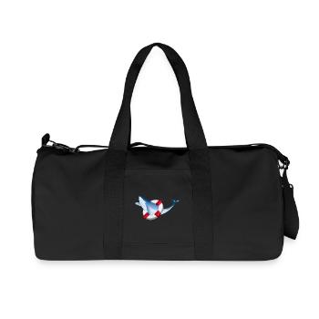 leuchtend blauer Wal Fisch mit Rettungsring - Recycelte Canvas-Sporttasche von Stanley/Stella - Schwarz - Vorne
