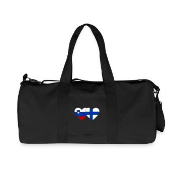 Slovenia Finland Flag Heart - Recycled Canvas Sports Bag by Stanley/Stella - black - Front