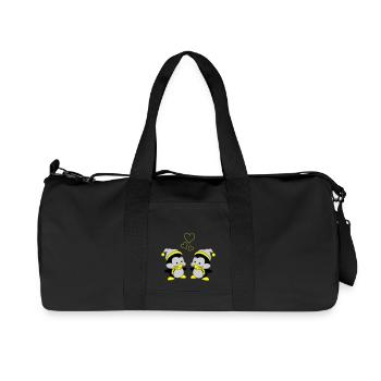 Pingus amoureux - Sac de sport en toile recyclée Stanley/Stella - noir - Devant
