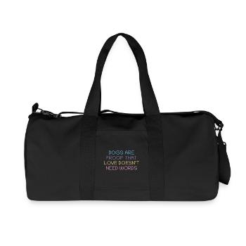 Les chiens prouvent l’amour sans mots - Sac de sport en toile recyclée Stanley/Stella - noir - Devant