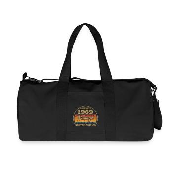 Février 1969, Jubilé 1969, Légendes Février 1969 - Sac de sport en toile recyclée Stanley/Stella - noir - Devant