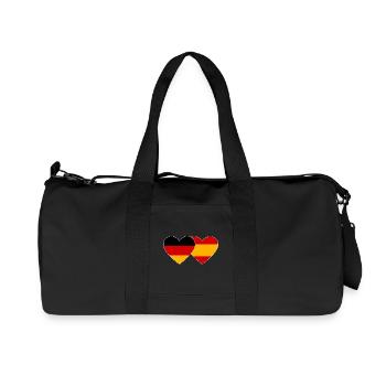 Germany Spain Flag Hands Heart Shape - Recycled Canvas Sports Bag by Stanley/Stella - black - Front