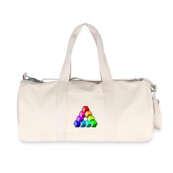 Dreieckige farbige Würfel - Recycelte Canvas-Sporttasche von Stanley/Stella - Naturweiß - Vorne