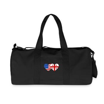 États-Unis Géorgie Drapeau Coeur Forme - Sac de sport en toile recyclée Stanley/Stella - noir - Devant
