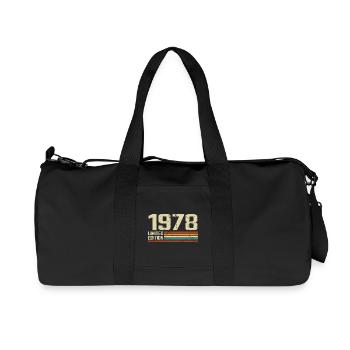 Vintage 1978 Anniversaire Rétro - Né en 1978 - Sac de sport en toile recyclée Stanley/Stella - noir - Devant