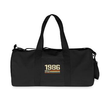 Vintage 1986 Anniversaire Rétro - Né en 1986 - Sac de sport en toile recyclée Stanley/Stella - noir - Devant